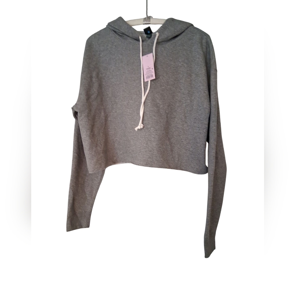 Wild Fable Gray Cropped Hoodie Size L - Picture 1 of 4